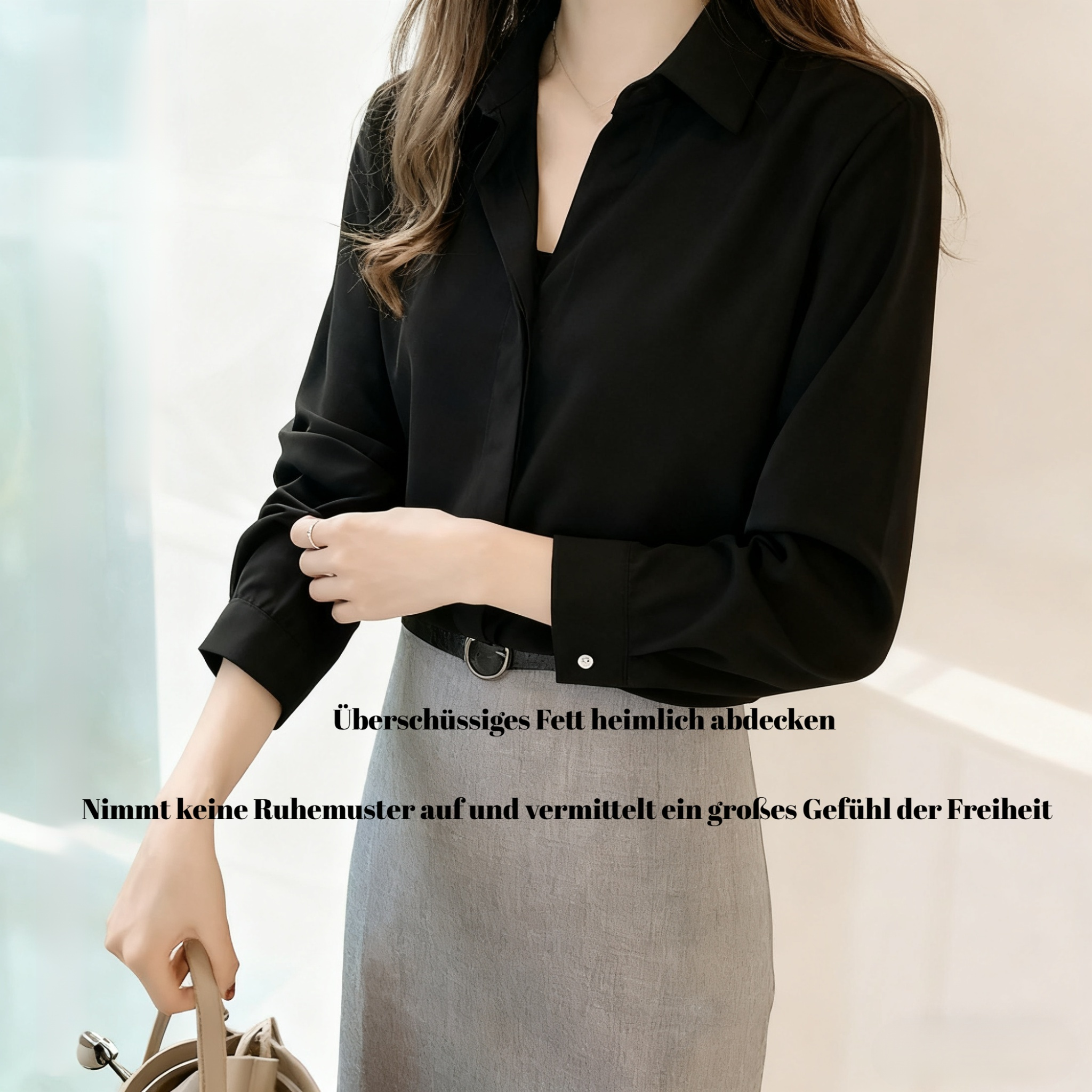 Modische Unifarbene Bluse für Damen