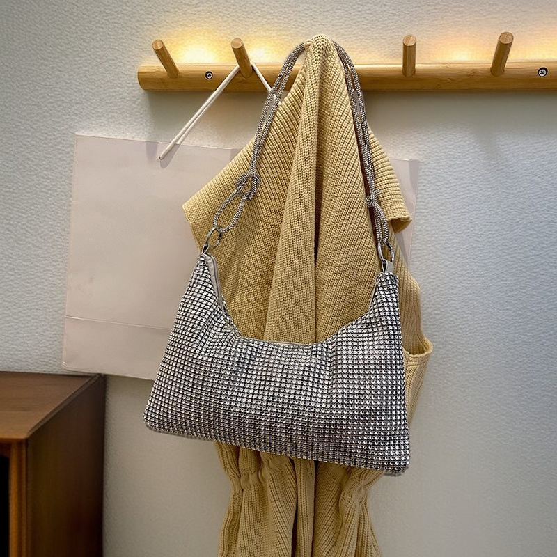 Trendy Women's Shoulder and Handbag with Rhinestones