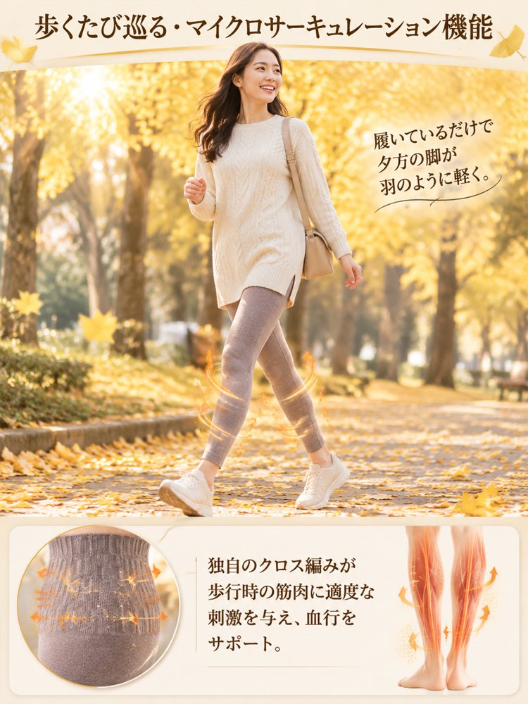 【着痩せ＆脚長効果】暖かいカシミヤレギンス