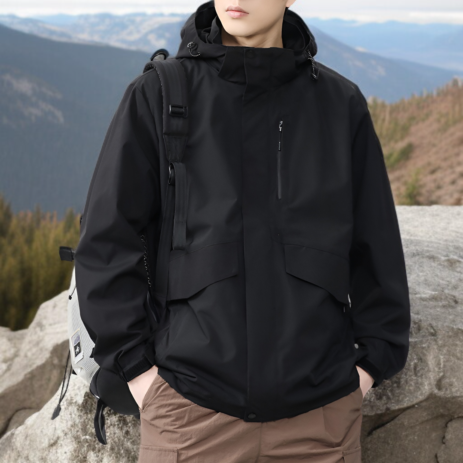 春秋新作 メンズアウトドアジャケット 工装風 防風防寒 冬用カジュアルジャンパー
