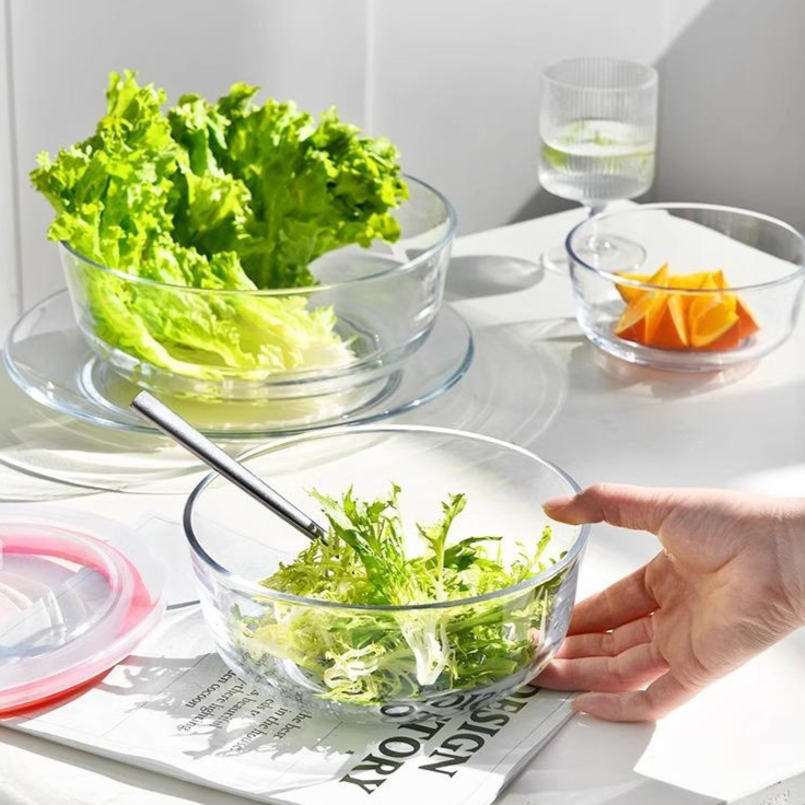 Bol de arroz de vidrio resistente al calor