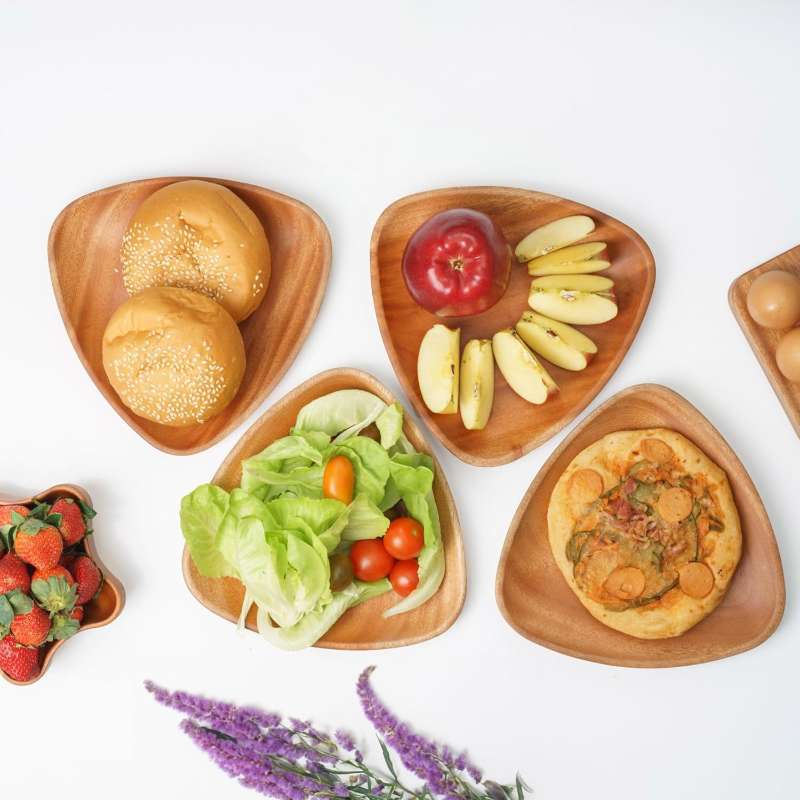 천연 나무 저녁 접시