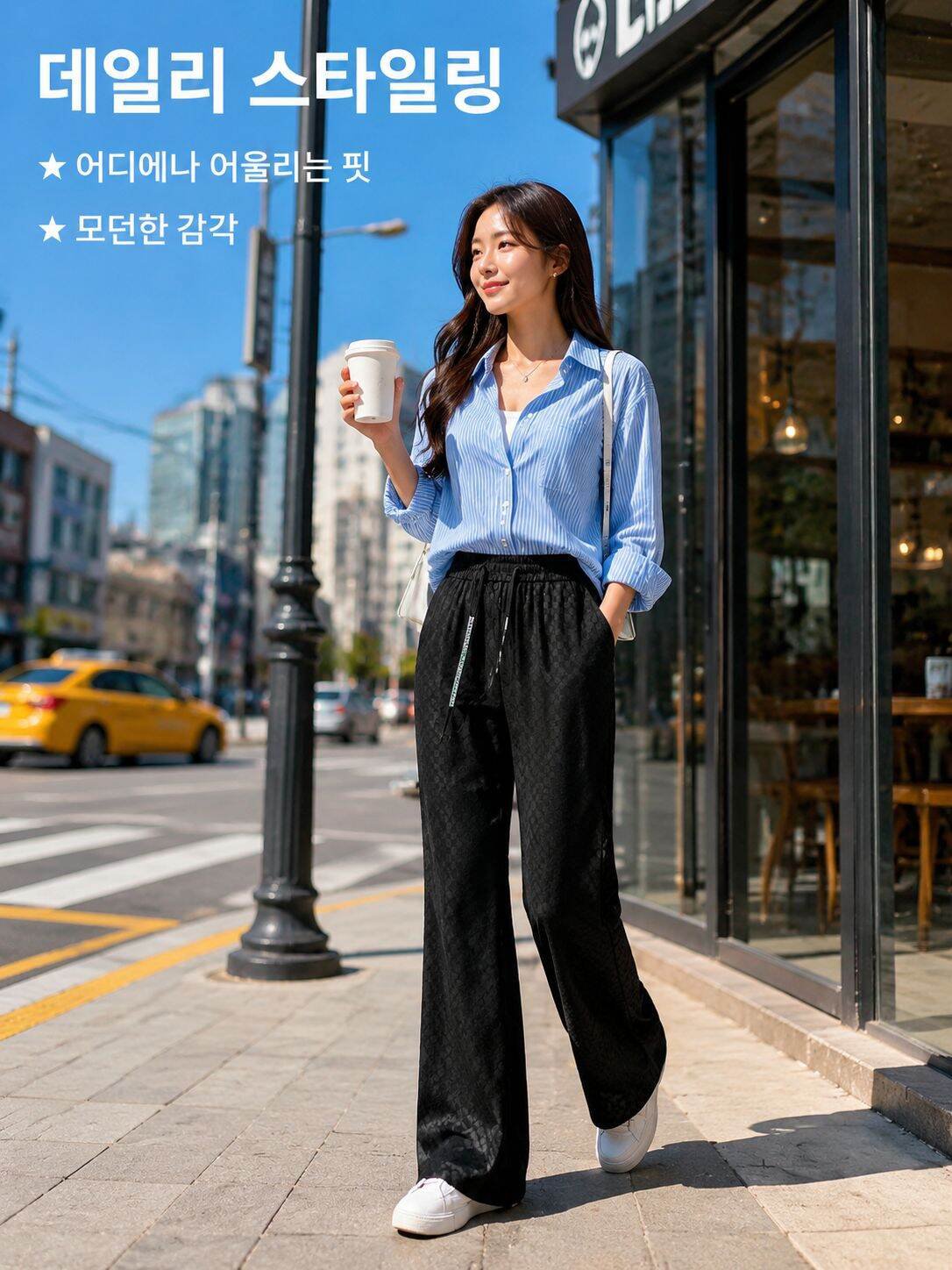 여름 아이스 실크 하이웨스트 와이드 루즈 팬츠 여성용