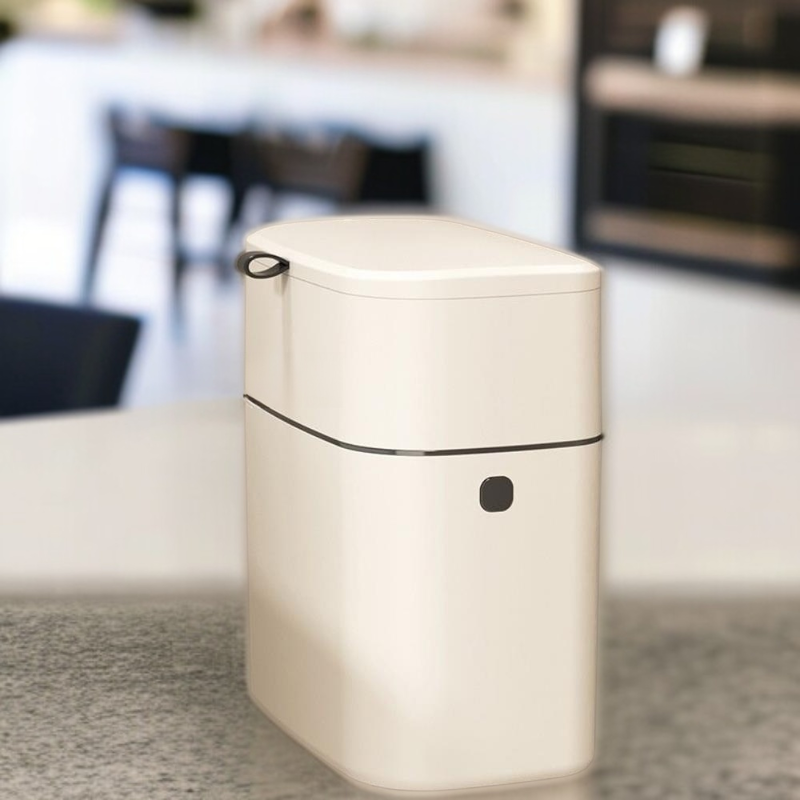 Cubo de basura inteligente con sensor, para cocina, encimera, puerta de gabinete, con tapa