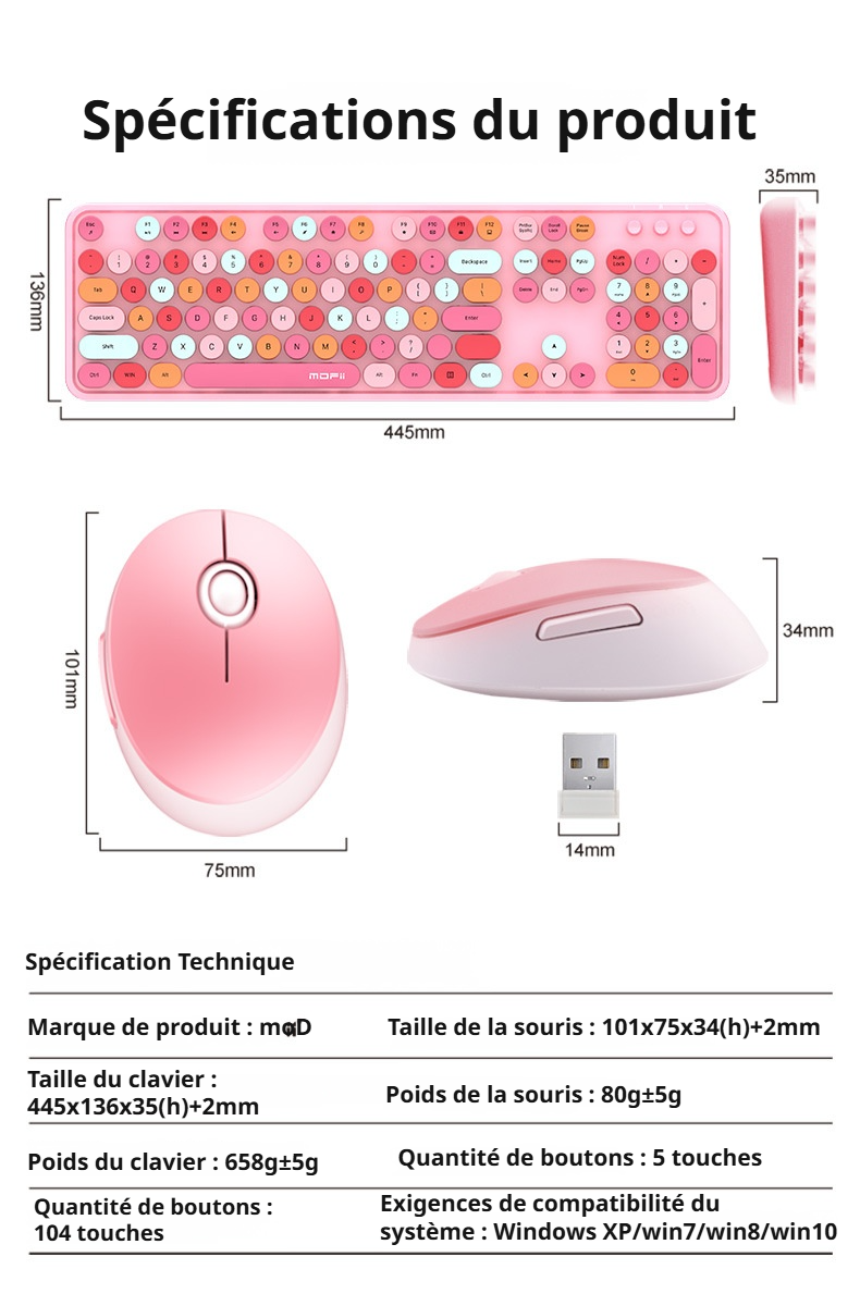 Kit clavier souris sans fil pour productivité accrue