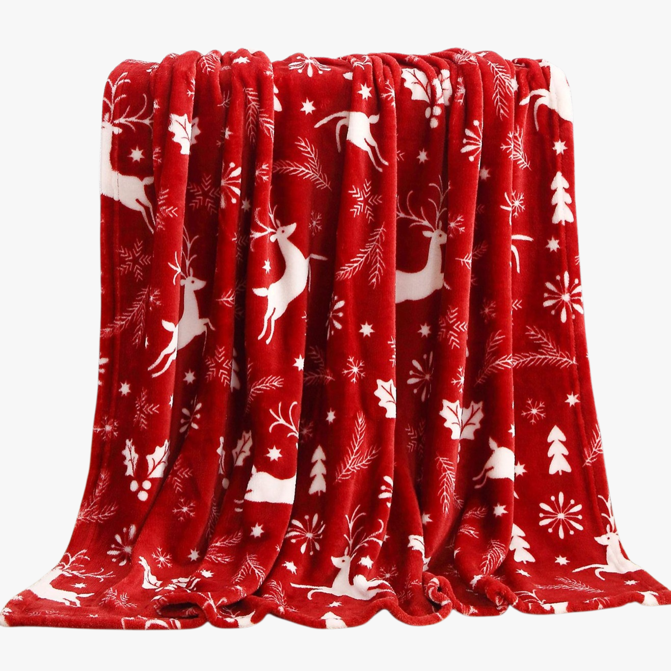 Sofa Flannel Cover Blanket Blanket Holiday Christmas Flannel Burgundy