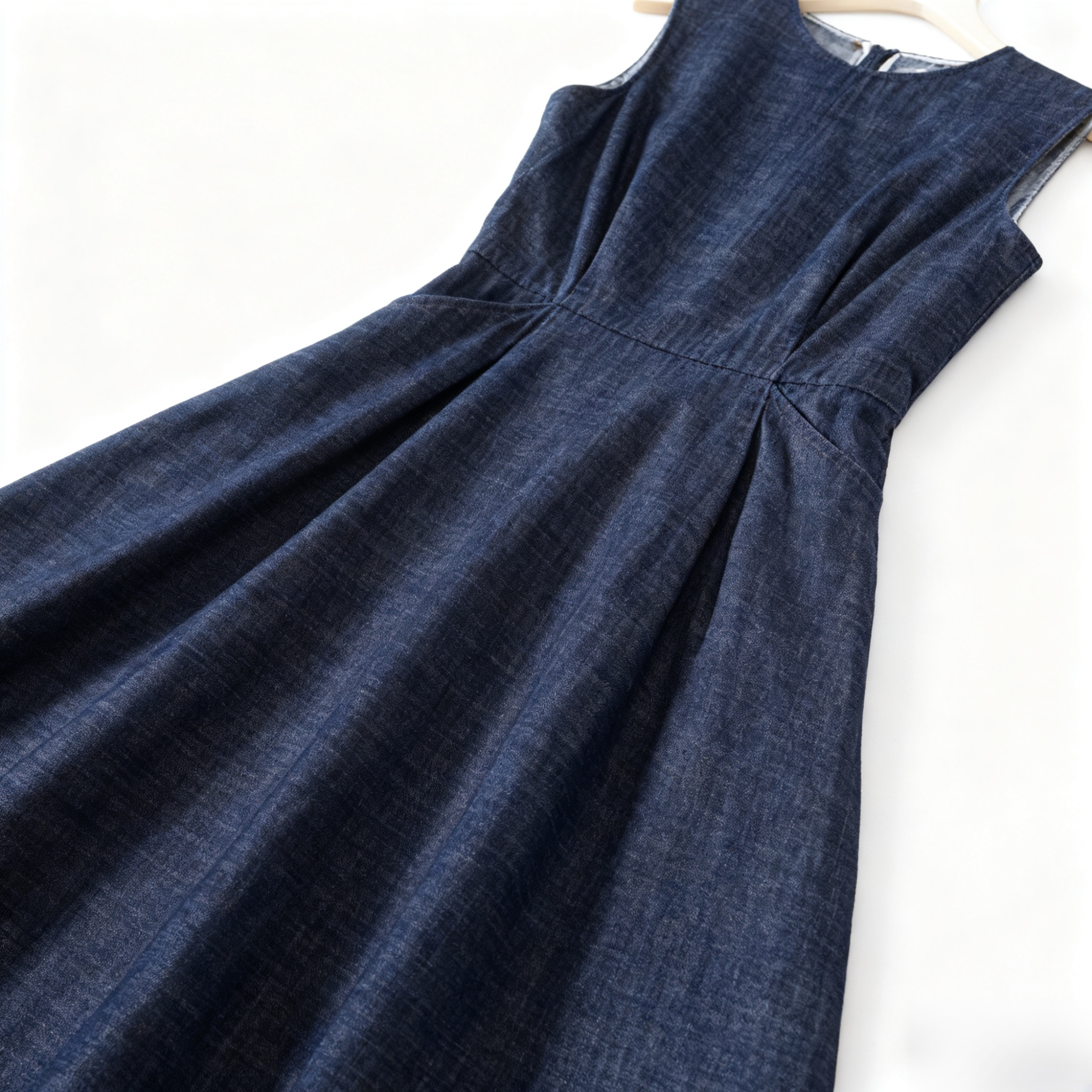 デニムブルーのノースリーブデニムドレス - 新しい夏のスタイル