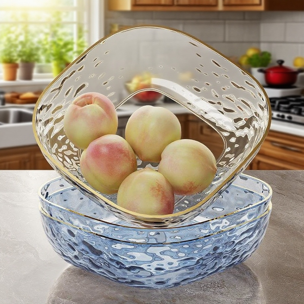 사치스럽고 투명한 과일 쟁반