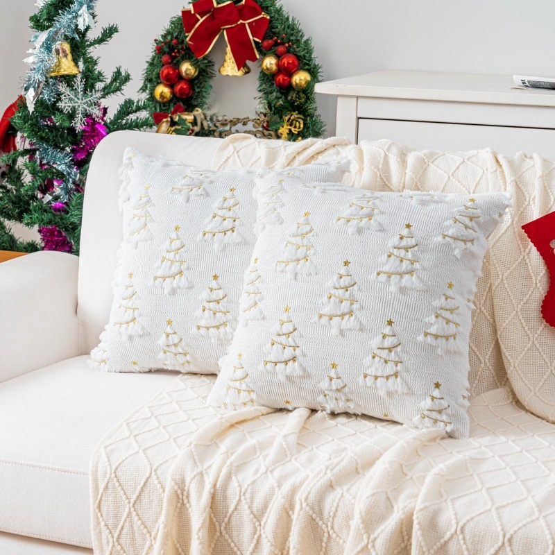 ホリデーシーズンの装飾用枕カバー