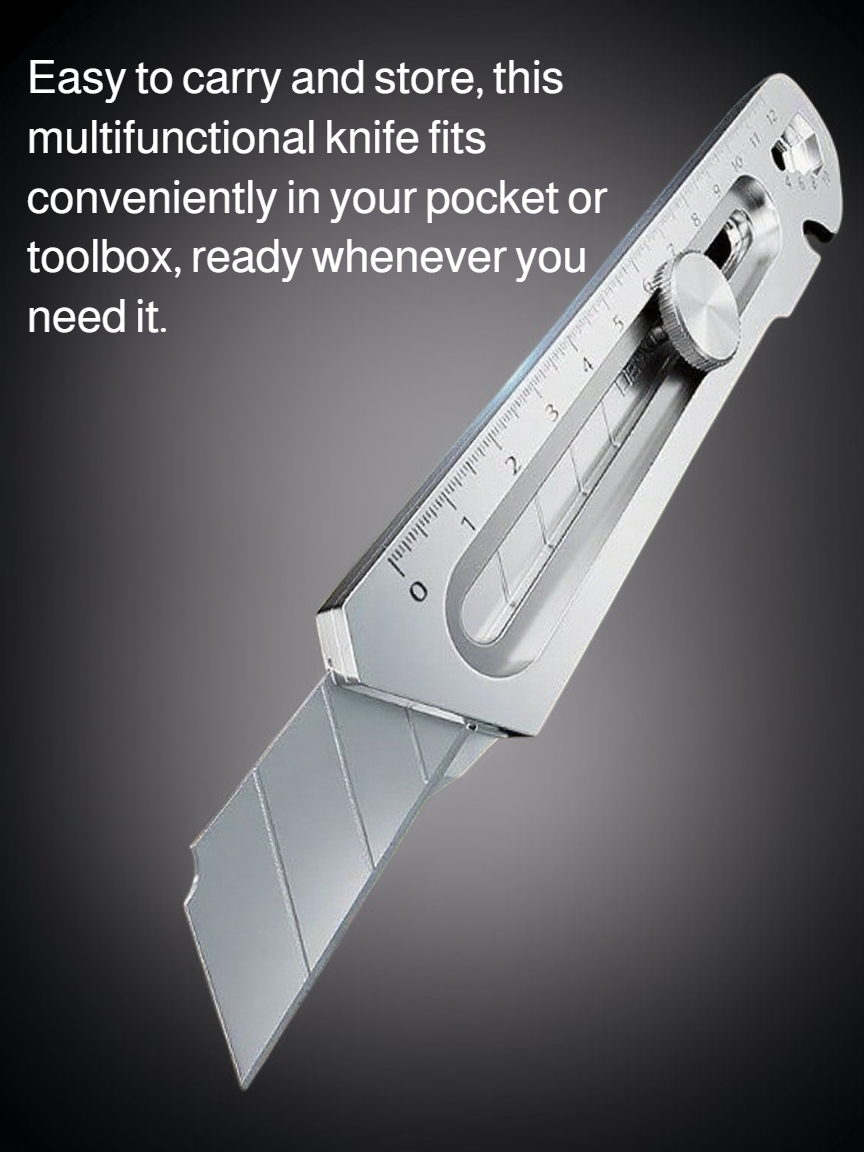 Versatile stainless steel utility knife with six functions