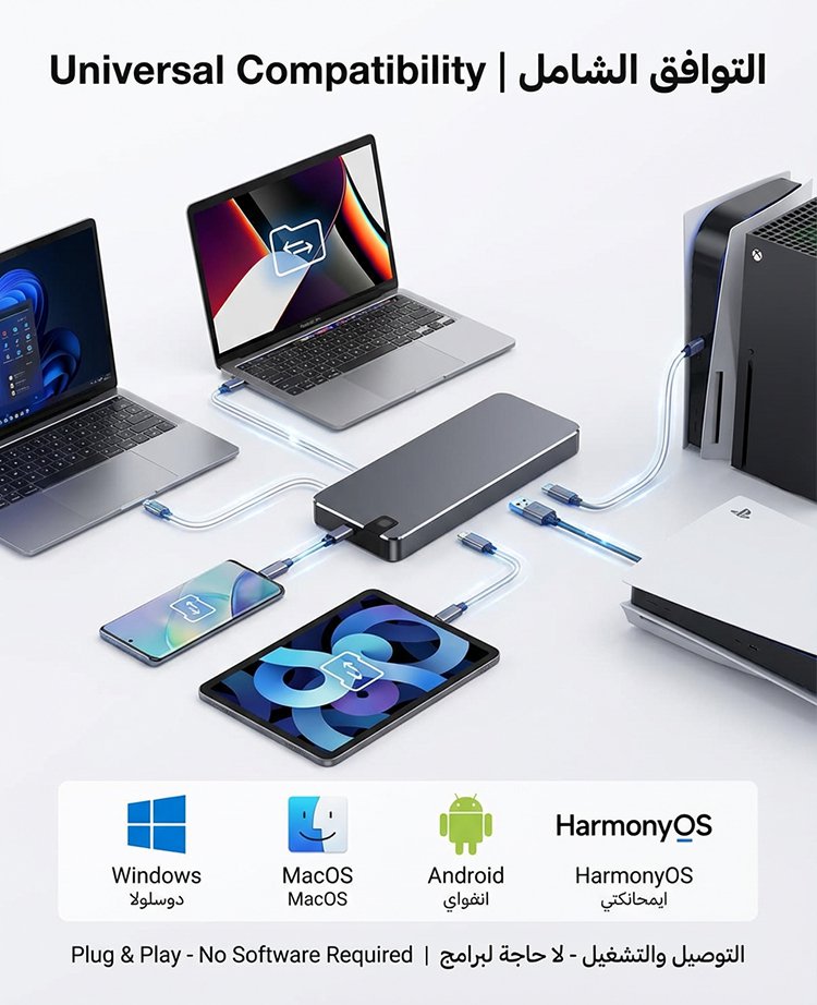 !جودة احترافية قرص صلب (هارد ديسك) محمول 16TB من الطراز الأولUSB Gen3. نقل البيانات بسرعة البرق ?