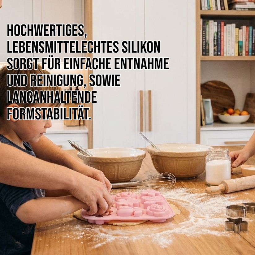 Silikon-Backform in Blumen- und Schmetterlingsform