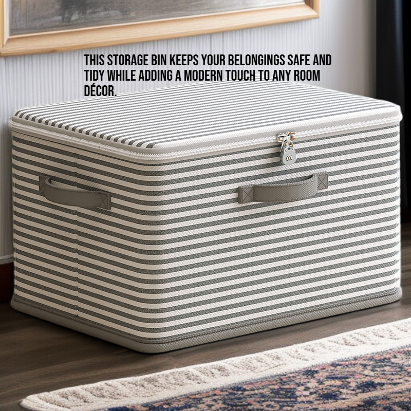 Home Organizer Fabric Storage Bin with Convenient Lock