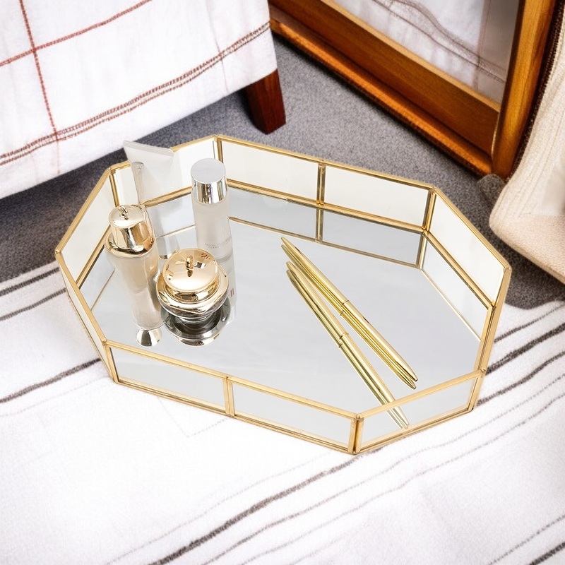 Wielofunkcyjny organizer na kosmetyki, szkatułka na biżuterię, taca dekoracyjna do domu