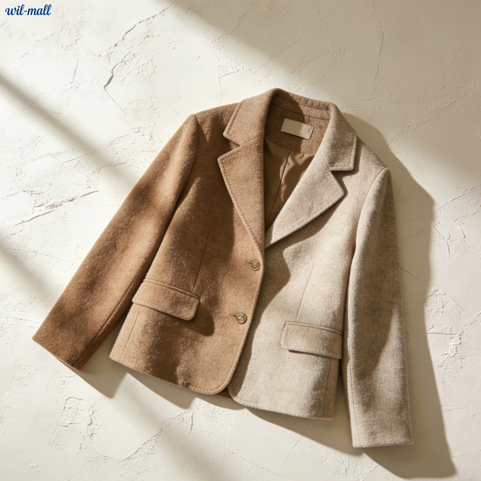 배색 양면 울 코트