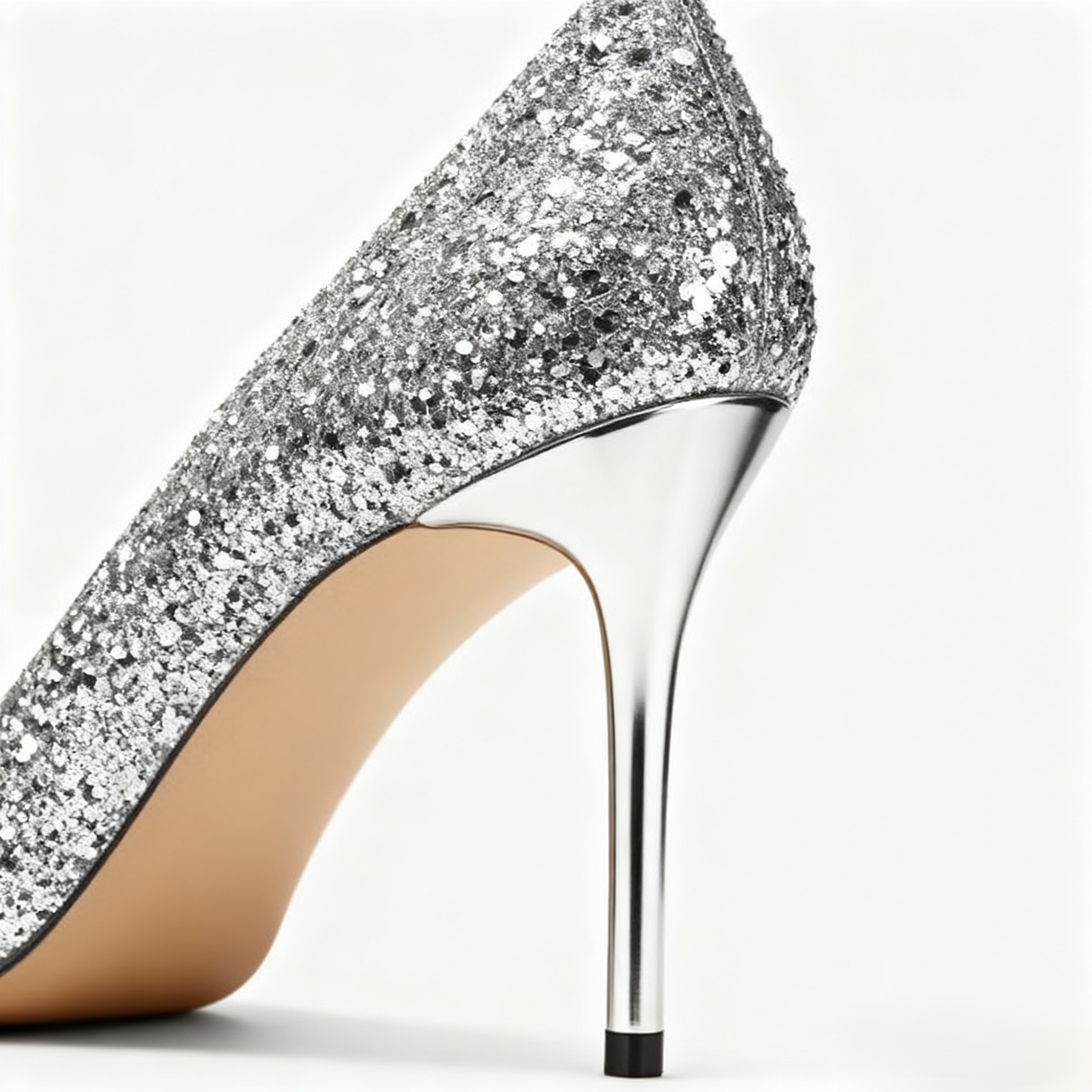 高級ラムスキンクリスタルハイヒール
