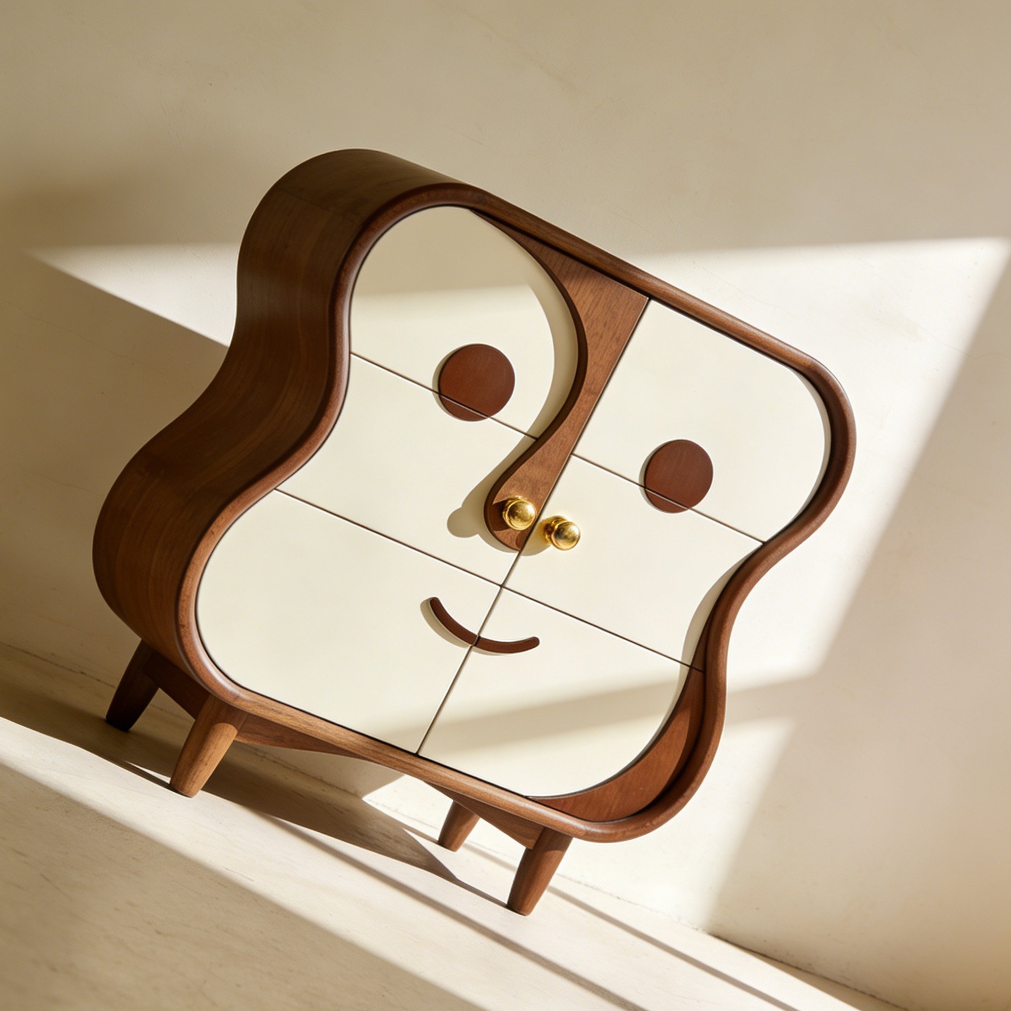 ตู้เก็บของไม้รูปหน้ายิ้ม