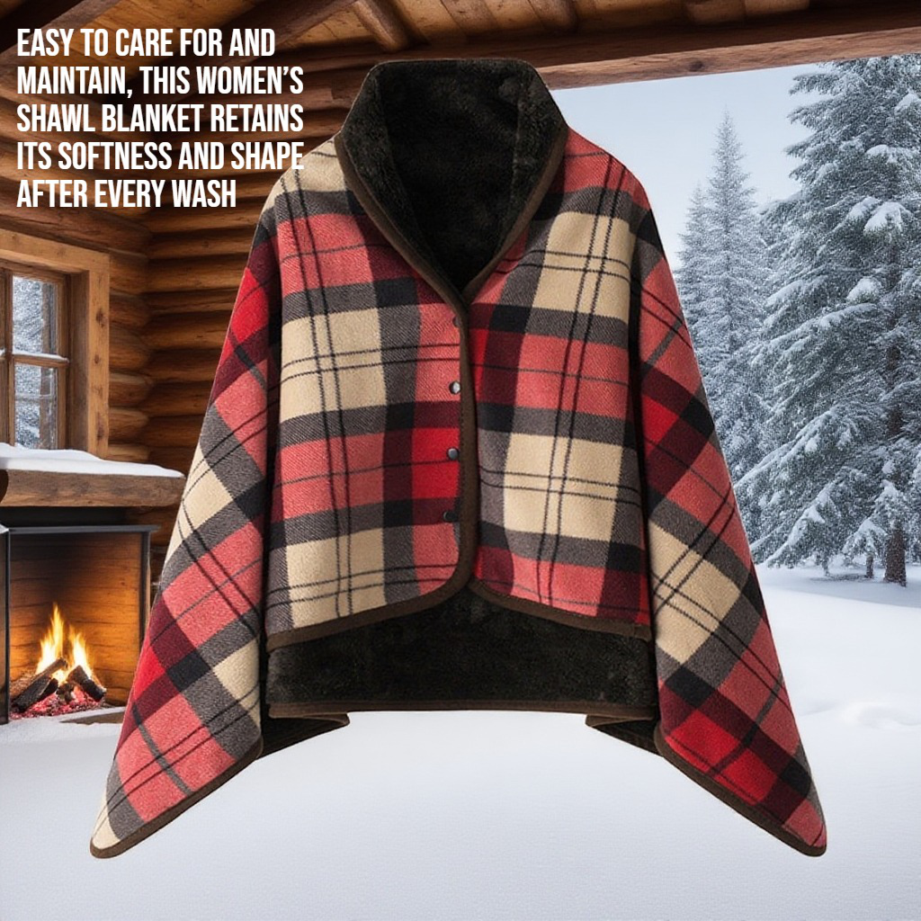Plush shawl blanket in stylish design