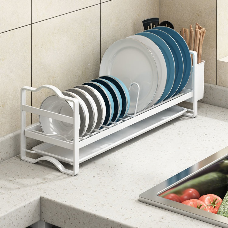 Escurridor de platos multifuncional ultraestrecho, estante organizador de cocina