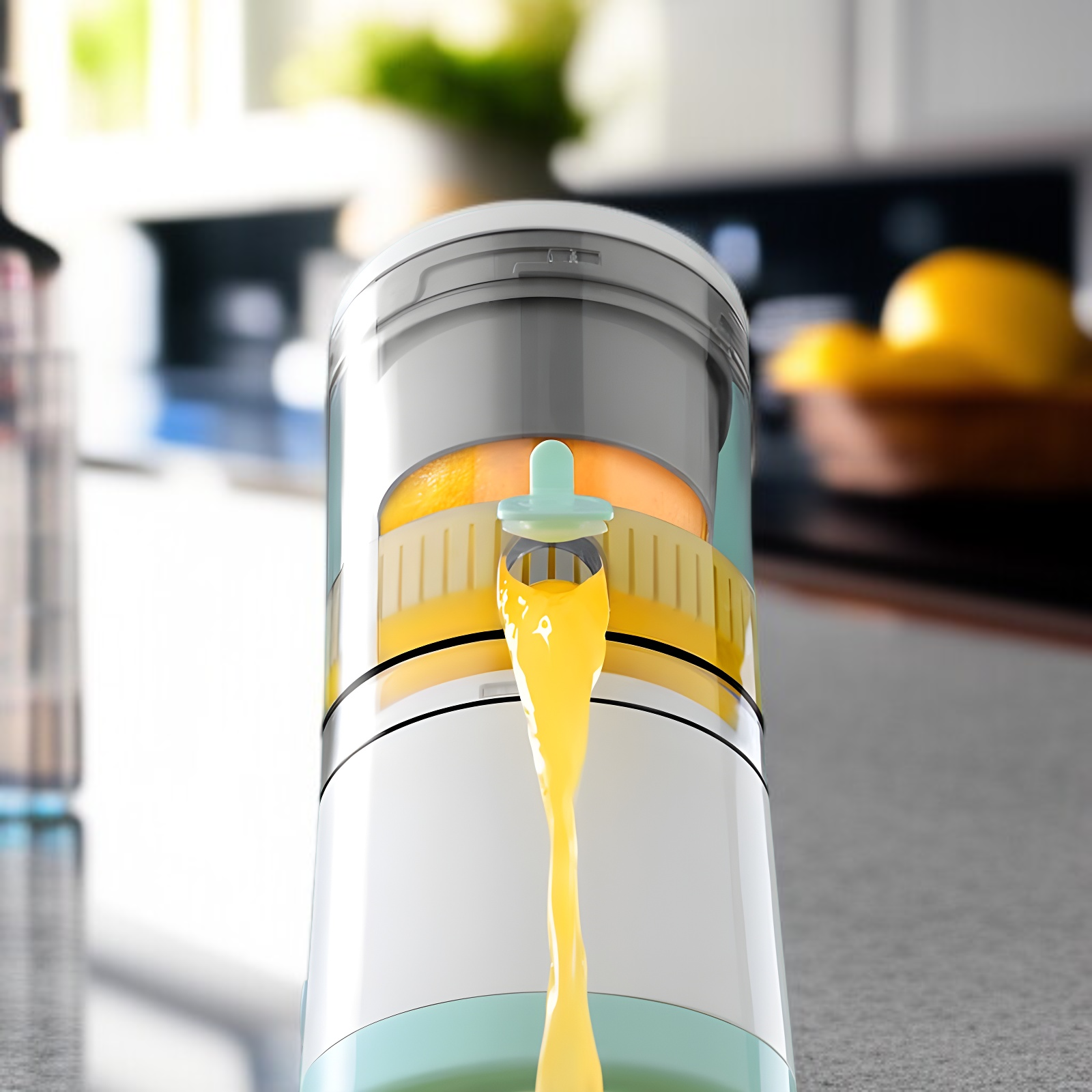 Exprimidor eléctrico portátil multifuncional, vaso de jugo con separación de residuos