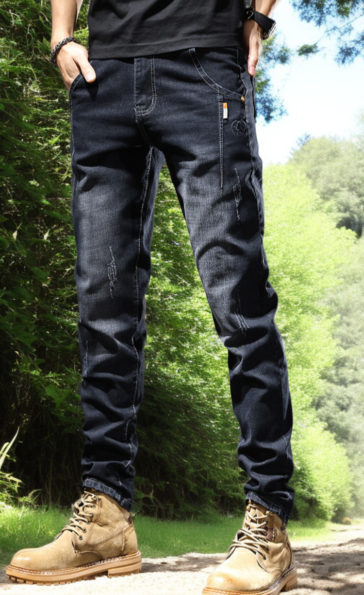 남자 작은 발바지 옆모습