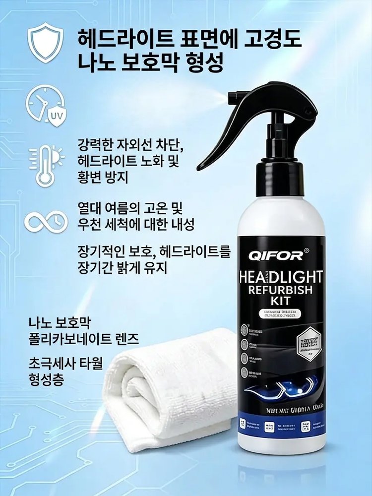 [즉각 복원] 자동차 헤드라이트 세정 스프레이