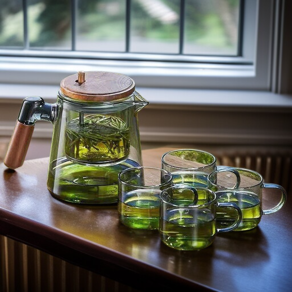 New style tea water separator glass teapot