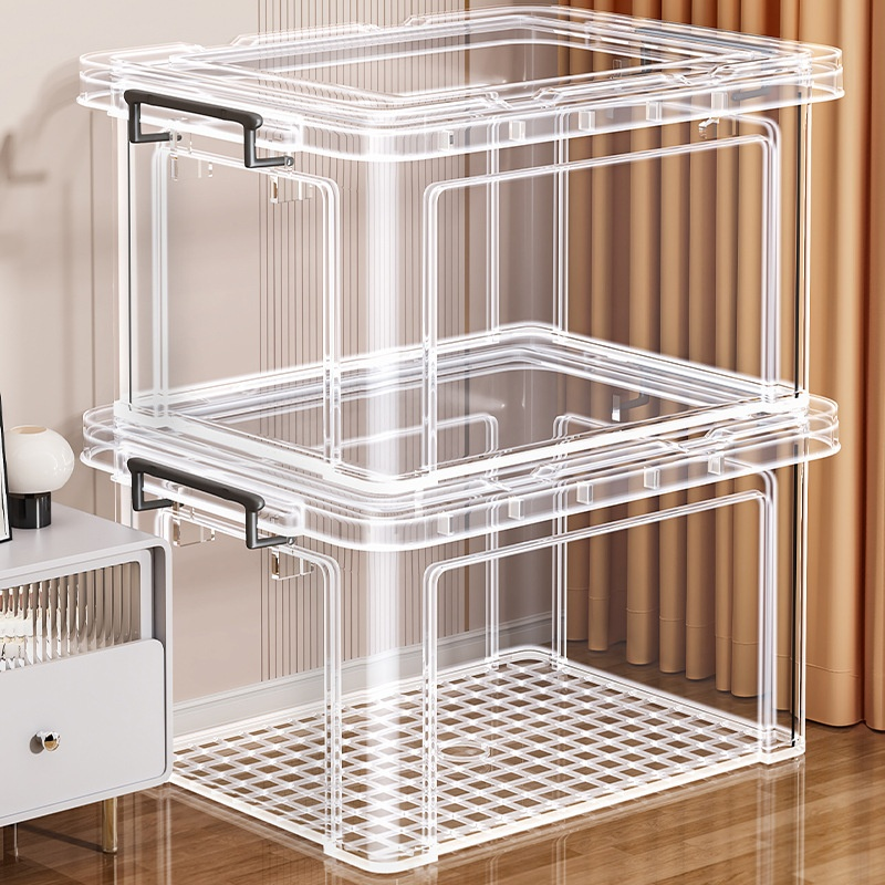 Boîte de rangement transparente en plastique pour la maison, organisateur multifonction