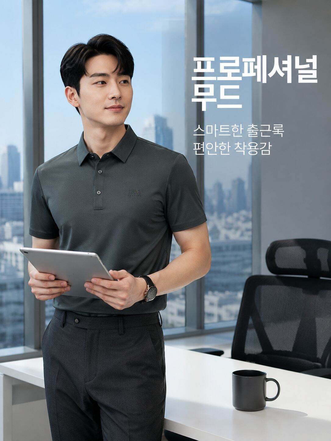 남성 반소매 캐주얼 폴로셔츠(카라넥)