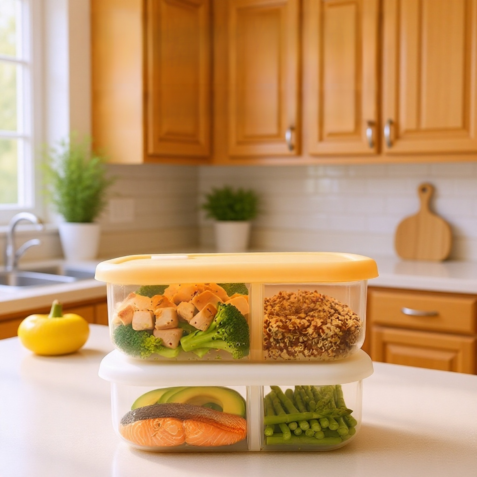 칸막이가 있는 식품 보관 용기