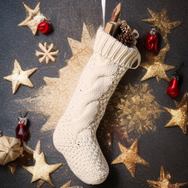 크리스마스 홈데코용 털실 양말