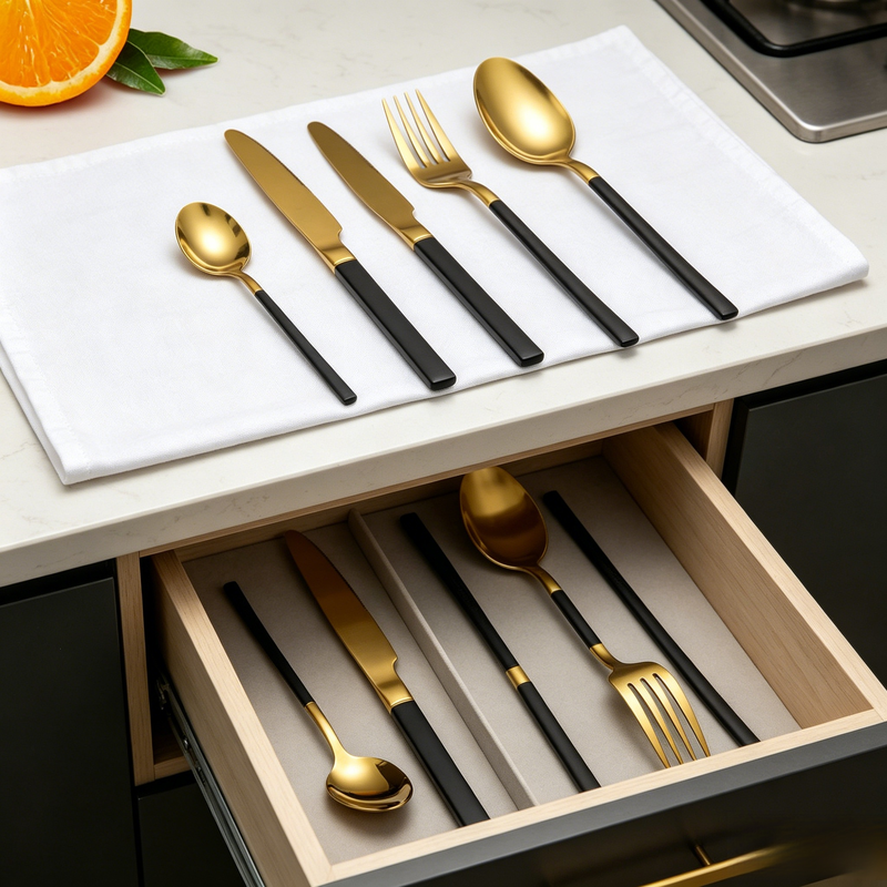 Western Stainless Steel Knife, Fork, Spoon Set