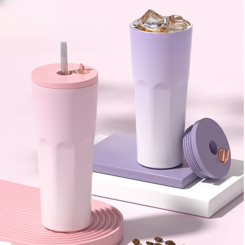 Portable insulated straw cup