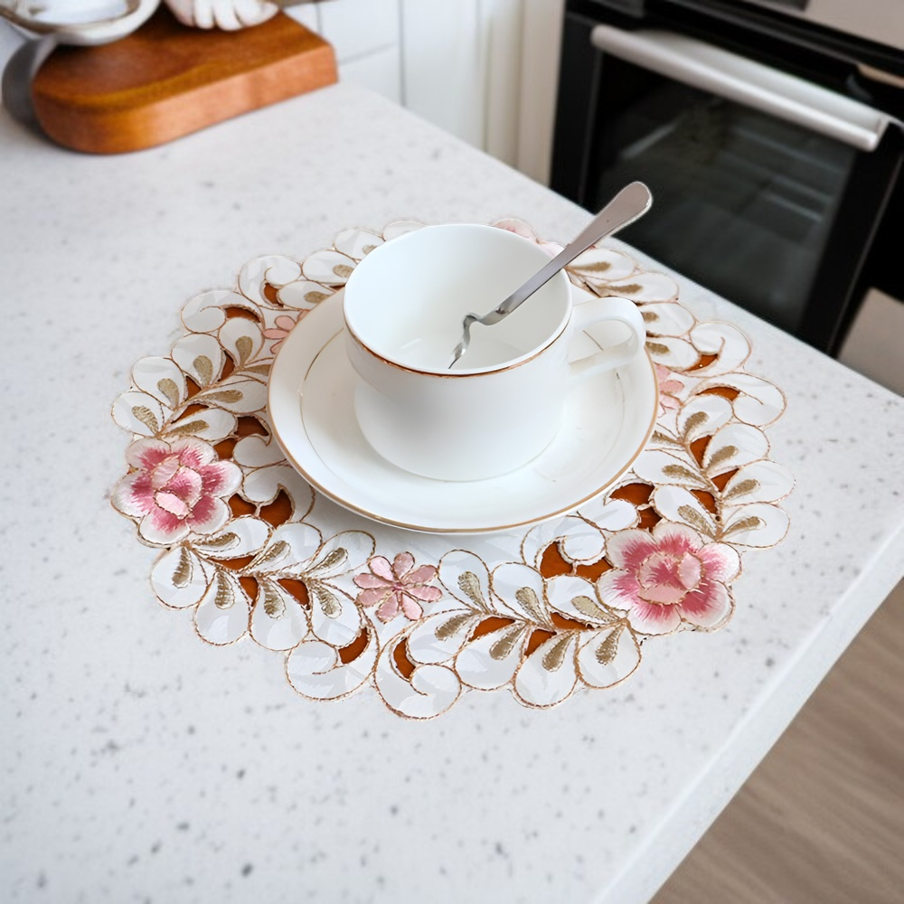 유럽식 레이스 자수 코스터