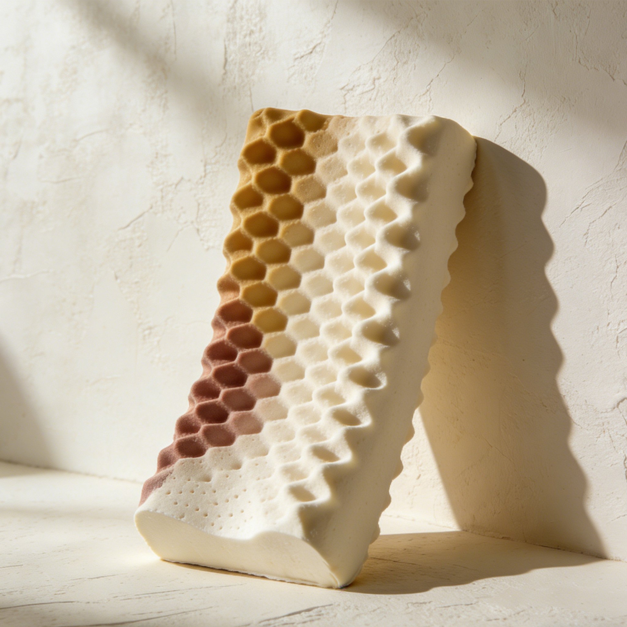 Close-up of ergonomic latex pillow surface