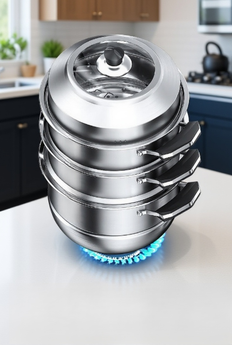 찜기 뚜껑과 본체의 견고한 연결부