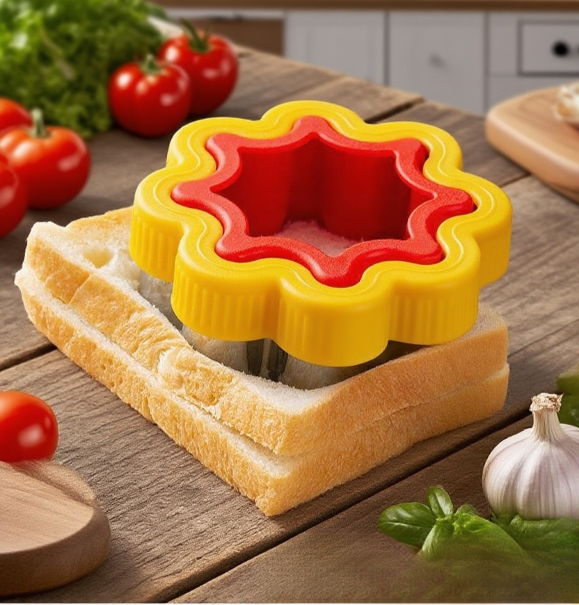 Edelstahl Sandwich Cutter mit Comic Design