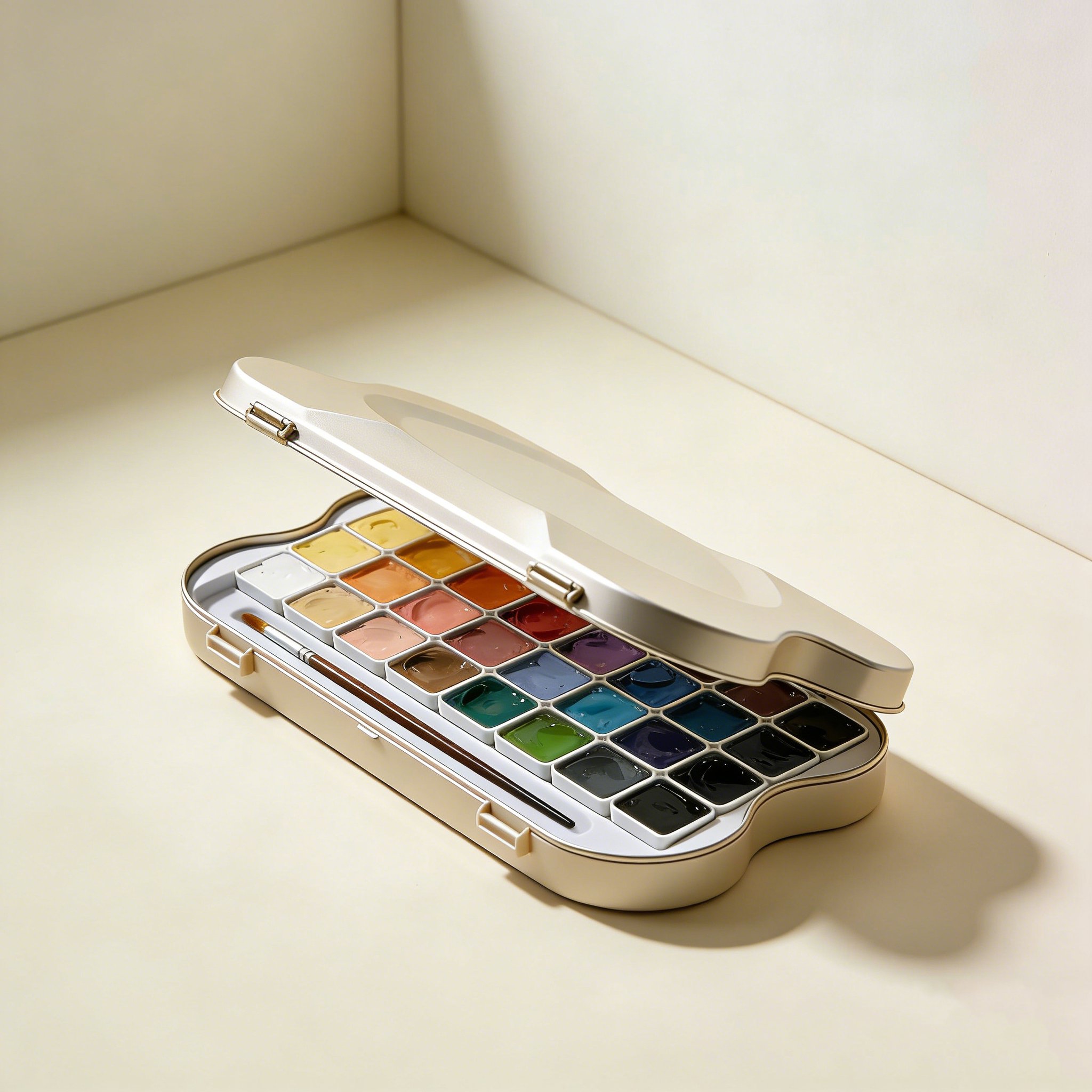 고급 미술용 물감 튜브와 팔레트 세트