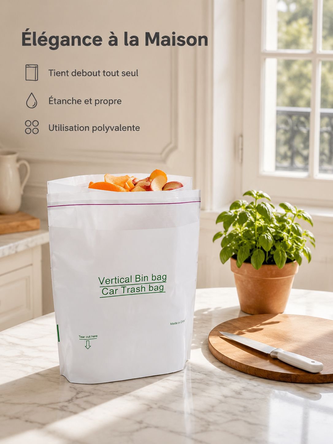 Sac poubelle debout spécial voiture pour usage domestique