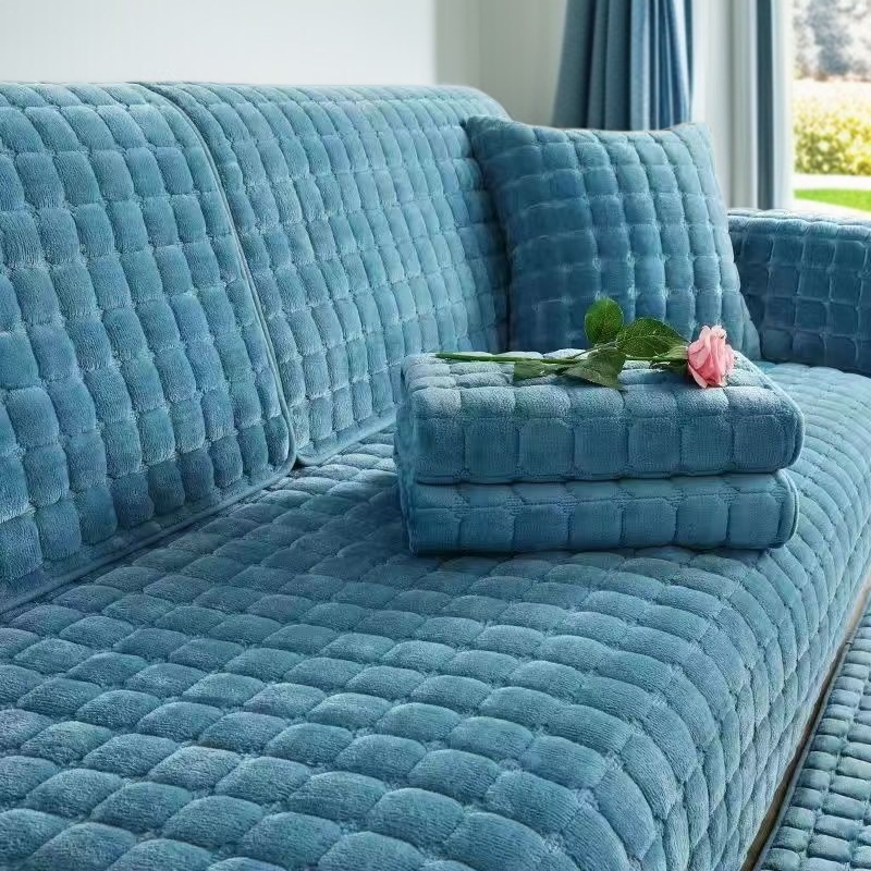 소파 쿠션 플란넬 미끄럼 방지 사계절 공용 방석 융 도톰 소파 커버 겨울 소파 패드