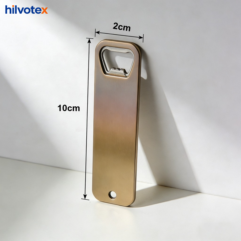 Portable bottle opener opening a beer bottle