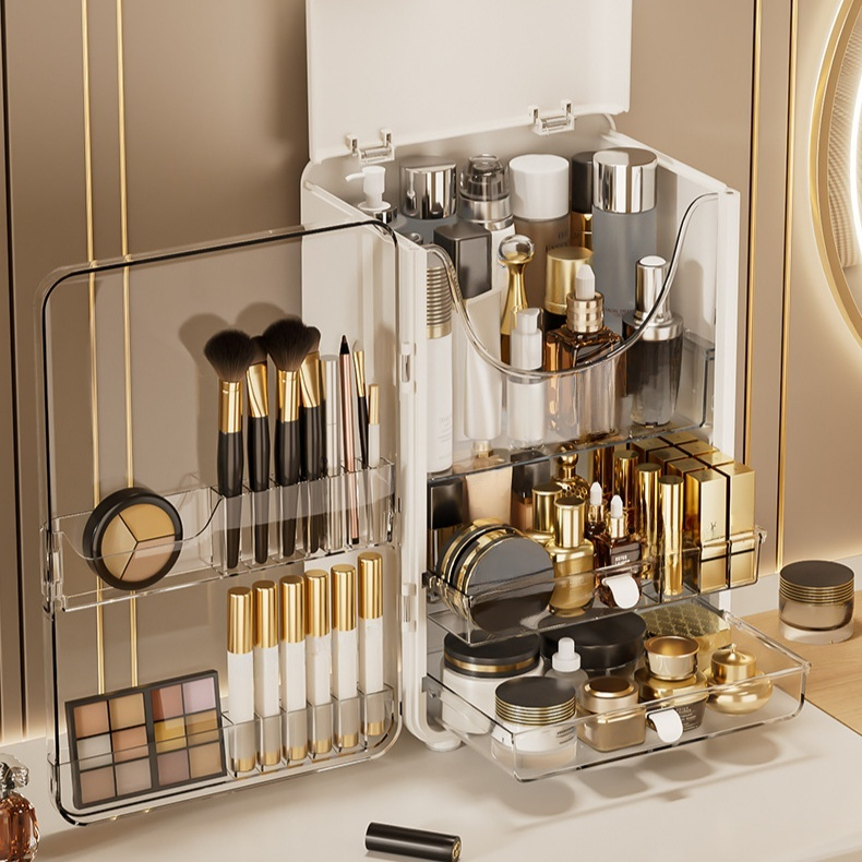 デスクトップ用多機能コスメ収納キャビネット