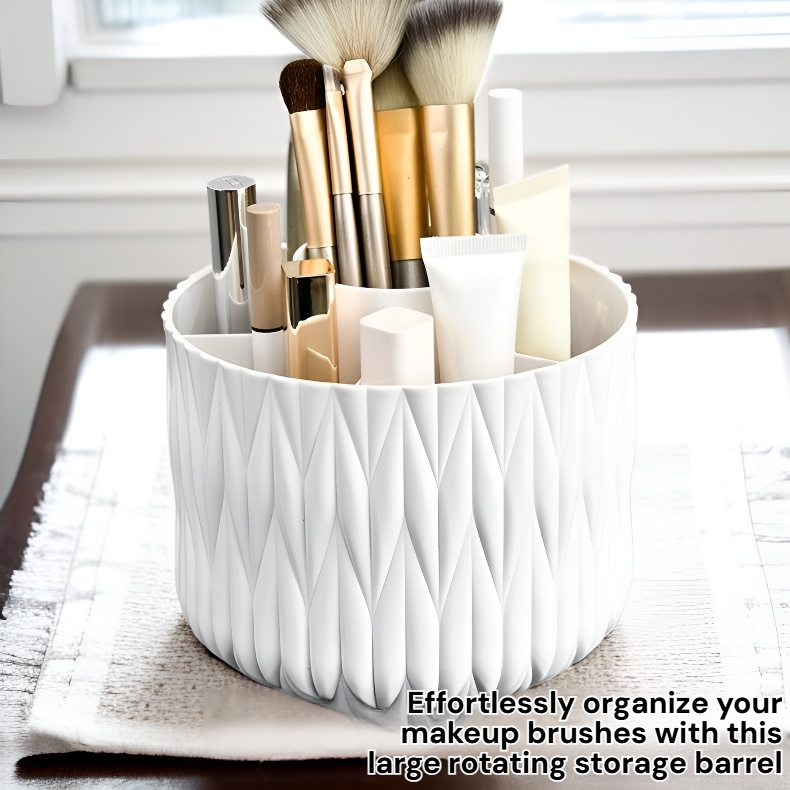 Multi-functional Large Rotating Makeup Brush Storage Barrel