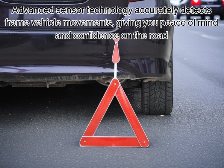 Frame vehicle warning system installed on car dashboard
