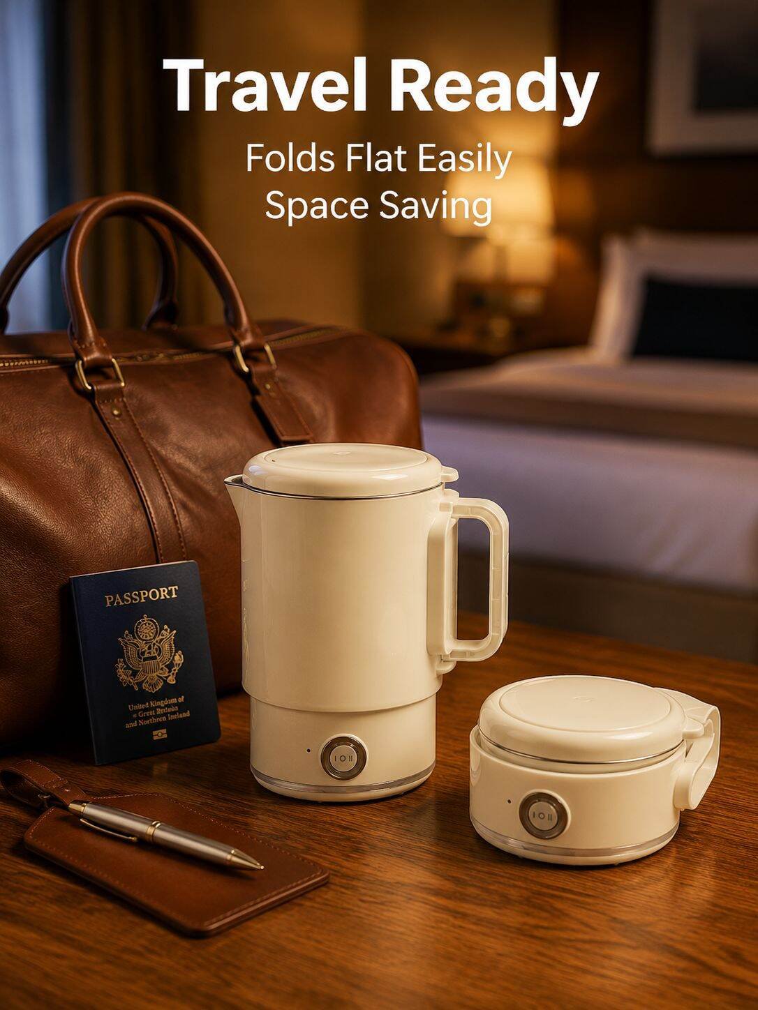 Multifunctional Foldable Electric Kettle and Stew Pot for Business Trip Heating