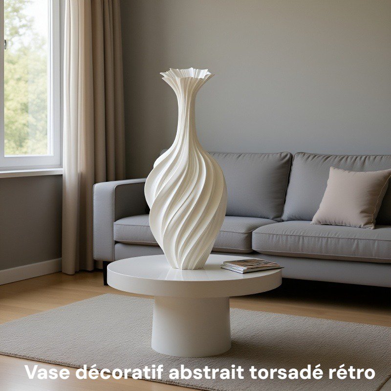 Vase décoratif abstrait torsadé rétro