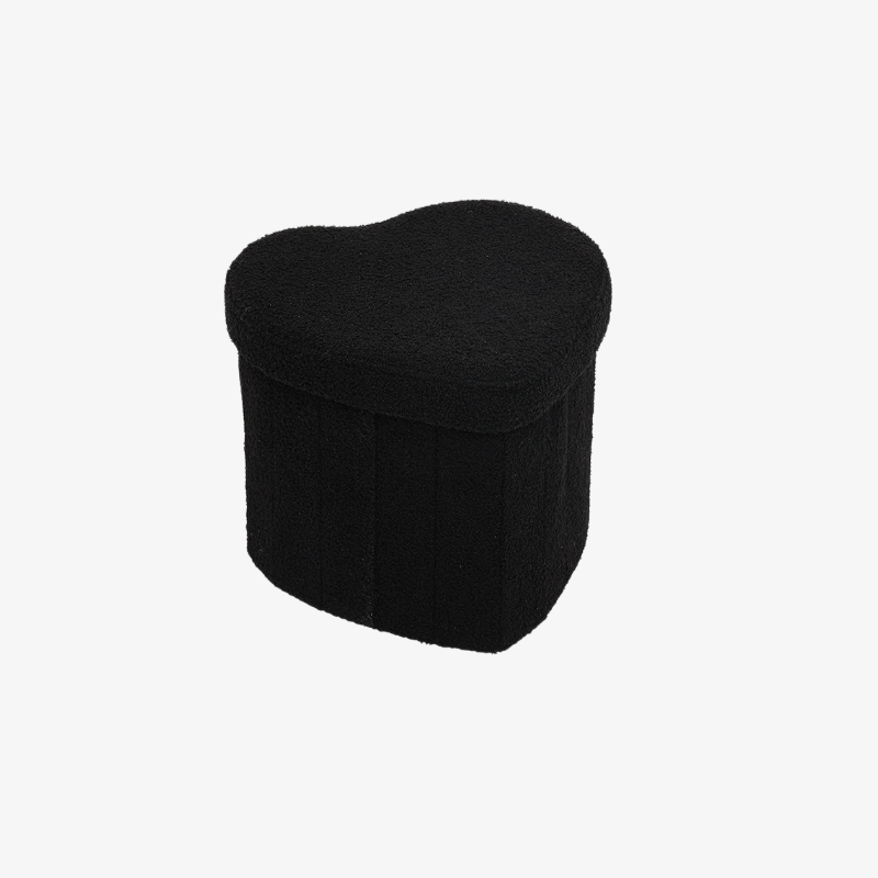 Puf organizador con forma de corazón y tela suave Teddy, ideal para el sofá