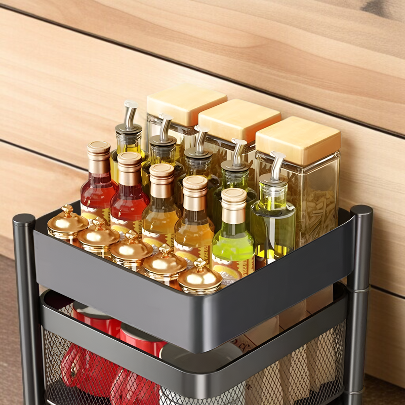 キッチンラック キッチンワゴン キャスター付き 大容量 通気性 収納ワゴン 収納ボックス キッチン収納 キャスターワゴン キッチンカート おしゃれ スリム ワゴン 小物隙間収納 ペットボトルラック 冷