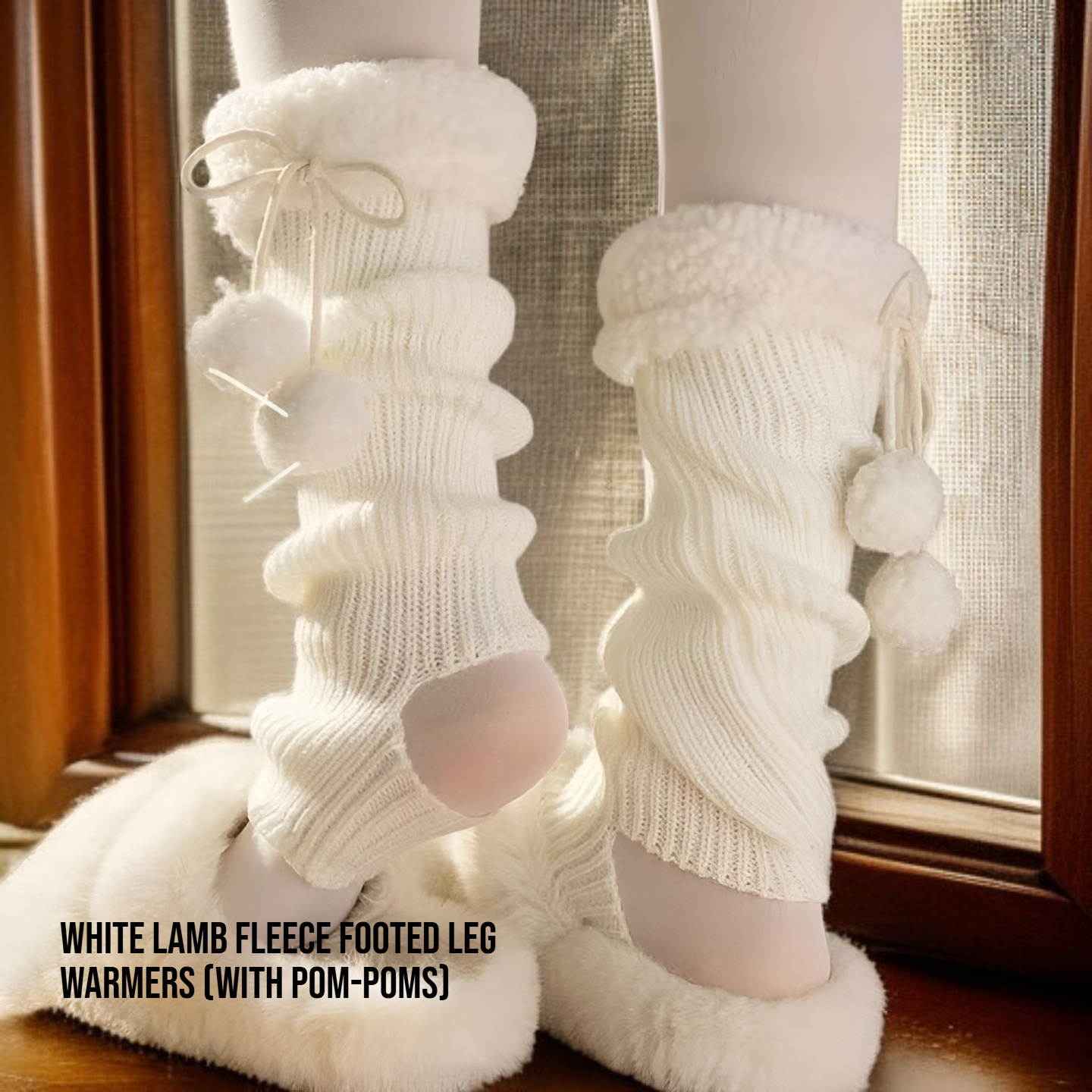 Cute Pom-pom Fleece Warm Leg Warmers for Autumn and Winter
