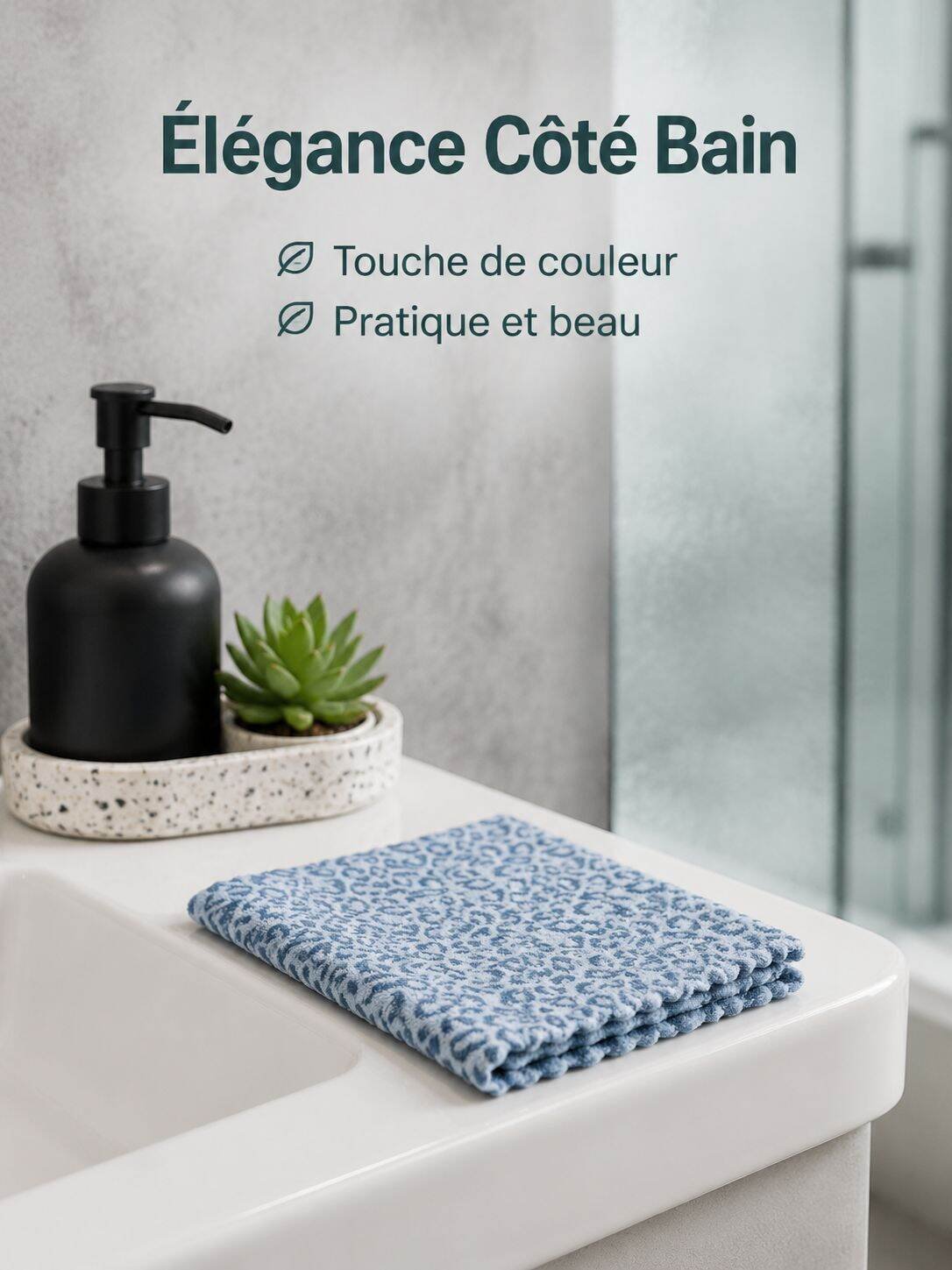Torchon imprimé léopard, absorbant, pour cuisine et salle de bain, sans peluche